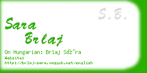 sara brlaj business card